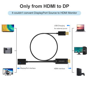 Adaptador hembra 4K 60Hz HDMI 1,4 macho a <span class=keywords><strong>DP</strong></span> 1,2 de alta calidad con adaptador de cable USB a HDMI - Product Image 4