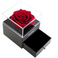 Boîte cadeau de fleurs éternelles modernes - Boîte cadeau en plastique de haute qualité pour la Saint-Valentin. Personnalisation en gros disponible