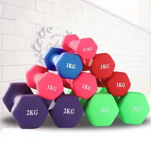 Mancuerna hexagonal de 15kg para mujer, ejercicio en casa, gimnasio, hierro fundido sólido, vinilo colorido, goma colorida