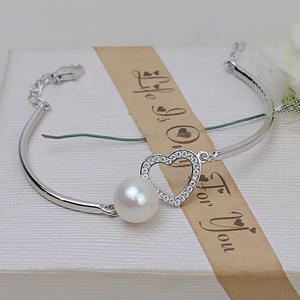 Accessoires DIY Bracelet en argent S925 en forme de cœur avec 8-9 perles lâches Bracelet semi-fini tendance - Product Image 1