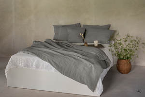 Ensembles de draps de lit en lin 100% personnalisés en gros literie de luxe d'hôtel blanc OEM/ODM disponible - Product Image 5