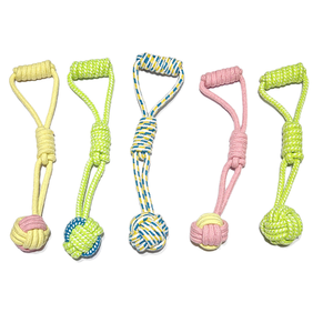 पालतू बहु-रंगीन कपास रस्सी खिलौना बिल्ली कुत्ते प्रशिक्षण संवादात्मक रस्सी चराई दांतों को पीसने दांतों की सफाई बिल्ली खिलौना कुत्ते - Product Image 6