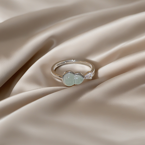 Bague ajustable en cuivre pour femme avec pendentif <span class=keywords><strong>gourde</strong></span> en zircon, design minimaliste, surface métallique brillante, bijou pour usage quotidien - Product Image 4