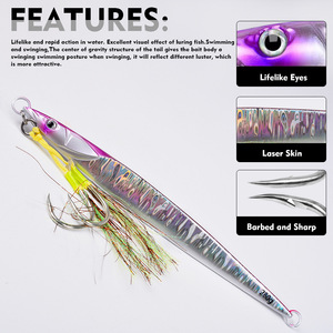 Esca <span class=keywords><strong>Artificiale</strong></span> Metallica a Lancio Lungo per <span class=keywords><strong>Pesca</strong></span> <span class=keywords><strong>in</strong></span> <span class=keywords><strong>Mare</strong></span>, Jigging Rapido, Affondamento Veloce, <span class=keywords><strong>con</strong></span> Doppio Amo per <span class=keywords><strong>Pesca</strong></span> dalla Barca - Product Image 4