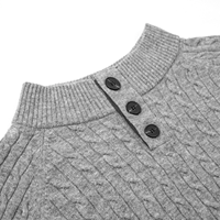 AiNear Vente en gros Conception de logo personnalisé OEM & ODM Pull décontracté à col montant gris pour homme 100% laine tricotée Fournisseur de pulls