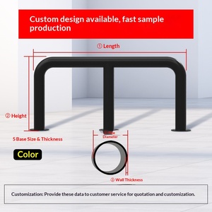 Barrière anti-collision de type M en acier épaissi, poteau de stationnement en U pour le contrôle des voitures et l'isolation routière - Product Image 1