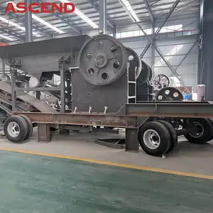 Aggregate Gravel Production Crushing Line Portable Mobile Stone Jaw Crusher