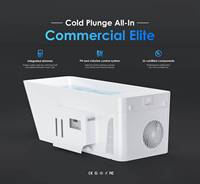 Bak Mandi Es Akrilik Komersial Kelas Atas Icegalax dengan Pendingin 1HP, Bak Rendam Dingin dengan Dispenser Klorin untuk Spa Atlet