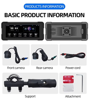 Écran GPS pour moto de 6,86 pouces avec CarPlay sans fil, Android Auto, double caméra DVR IP67 pour tous les modèles de moto
