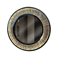 Miroir mural rond décoratif de 120 cm avec éclairage LED doux et rétroéclairage en cristal, idéal pour console ou entrée
