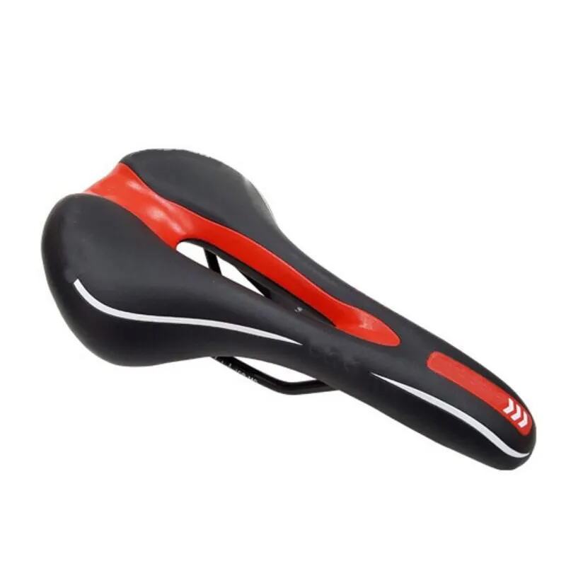 Road Mountain E-Bike Fiets Zadel Zwart Seat Rood Shell