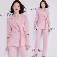 Nouvel arrivage : Ensemble tailleur pantalon deux pièces pour femme – Collection Printemps – Design élégant pour le bureau et le travail – Tenue de mode chic