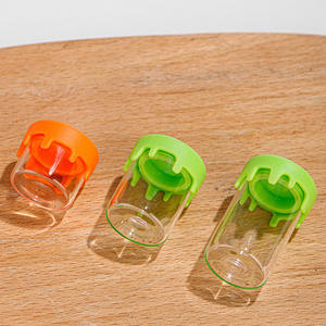 Bocaux en verre personnalisés pour cire avec bouchon en plastique, couvercles anti-goutte en silicone et base en PP - 6/8ml/100ml - Product Image 3