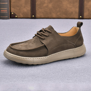 Chaussures Chunky Homme Printemps Rétro à Lacets en Faux Daim, Bout Rond, Semelle Extérieure en Caoutchouc, Semelle Intermédiaire en EVA, Rehaussantes - Product Image 3