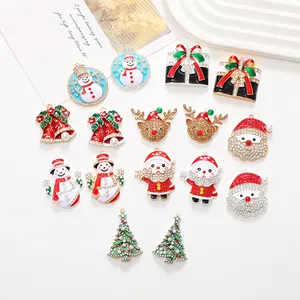 New zinc alloy ornaments Santa outlet accessories Christmas Tree snowman pendant elk pendant diamond metal beads for decoration