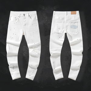 กางเกงยีนส์ผ้าเดนิมของผู้ชายดีไซน์สตรีทฟิตกางเกงยีนส์ซักแบบลำลองดีไซน์ทรงสลิมฟิตคุณภาพสูง - Product Image 2