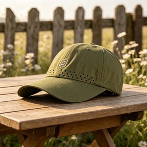 Oem Custom 6 Panel High Quality Resistant Laser Cut <b>Drilled</b> Hole Perforated Dad Hat Baseball Cap - Product Image 3