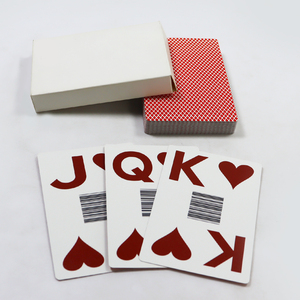 Cartes à jouer personnalisées imprimées en rouge, classiques, 100% imperméables, design imprimé, cartes à jouer en plastique jumbo avec code-barres - Product Image 3