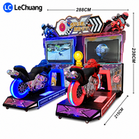 Nouvelle machine de jeu de moto haute vitesse avec construction en métal et plastique, interface en anglais pour salles d'arcade intérieures