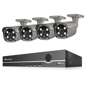 H.265 IP66 Full color Night Vision Video Camera Kit nvr 5MP 2 Way Audio Security Poe Camera System