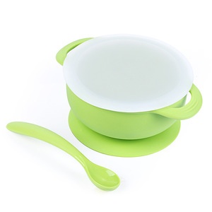 Bol d'alimentation en silicone pour bébé, avec cuillère et fourchette, ensemble d'ustensiles pour repas pour nourrissons de 0 à 12 mois, sans Bpa, matériau de qualité alimentaire - Product Image 2