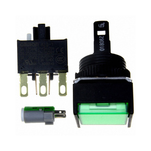 BOM List A165L-AGA-5D-1 Push Button <strong>Switch</strong> SPDT On-On Standard Illuminated <strong>Panel</strong> Mount Front A165LAGA5D1 Square Button Green - Product Image 1