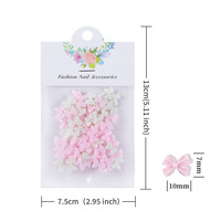 Bijoux pour ongles 3D avec nœud papillon rose mignon AB Flatback Nail Charms White Resin Bow Nail Art Decoration