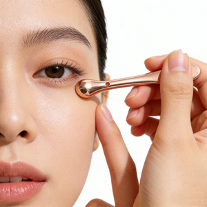 أداة تجميل للعناية بالبشرة 2 في 1 من سبائك الزنك قابلة لتخصيص الشعار، أداة تدليك بكرة لكريم العين وملعقة لكريم الوجه - Product Image 3