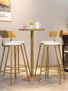 <span class=keywords><strong>Mesa</strong></span> Alta Redonda de Mármol y Metal para Restaurante, <span class=keywords><strong>Cocina</strong></span>, <span class=keywords><strong>Bar</strong></span>, Comedor de Club Nocturno Moderno - Product Image 3