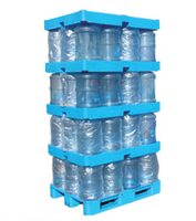 Palette pour bouteilles d'eau de 5 gallons, 16 positions, grande capacité, HDPE, robuste, multifonctionnelle, simple face, prix de gros, export