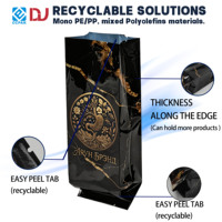 Pochette personnalisée en film Mylar de haute qualité avec soufflet latéral et encoche de déchirement pour 12oz 5LB de grains torréfiés et de chewing-gum