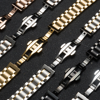 Bracelet de montre mécanique classique en acier inoxydable de haute qualité à trois maillons, personnalisable, modèle 2026