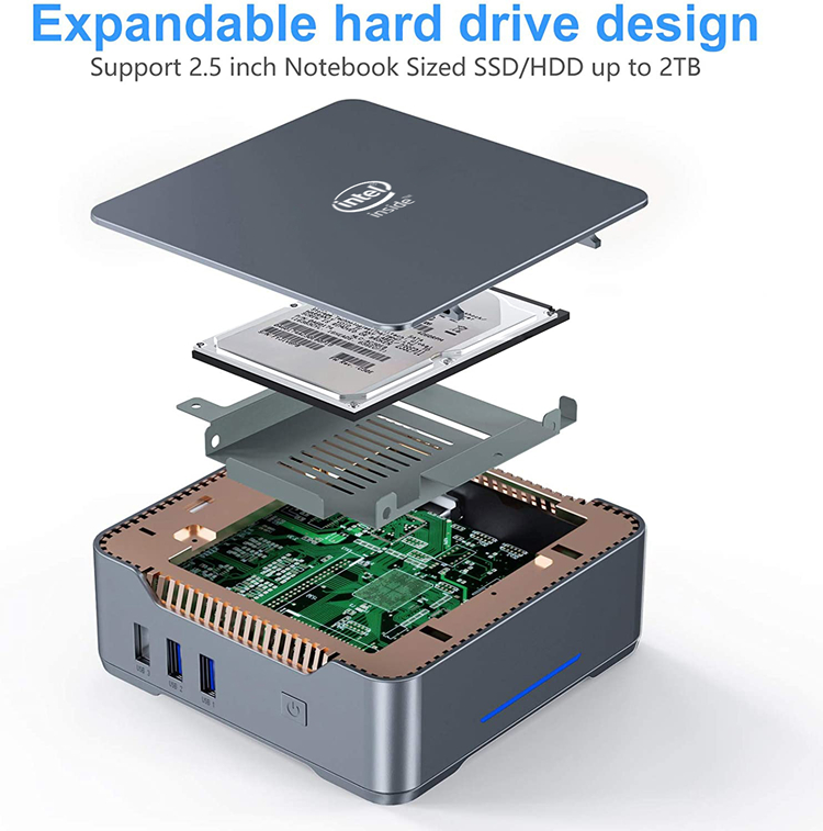 GK3V Win10 Mini PC with Intel Gemini Lake J4125 8GB SSD