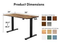 Bureau debout électrique à commande directe d'usine pour bureau à domicile, 2 boutons de mémoire, hauteur réglable