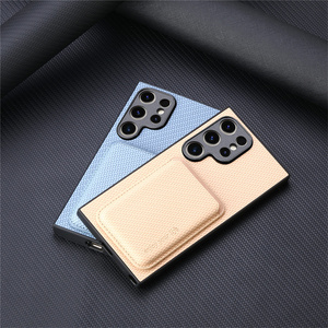 Simple Leather Wallet Card holder Magnetic Mobile Phone case for Samsung S26 ultra S25 S24 Series bag fabric Textured Back Cover - Product Image 3
