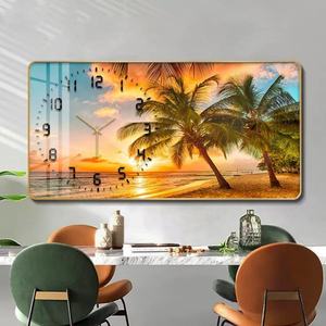 Reloj de Pared de Cristal Radiante: Ilumina tu Pared con un Toque Artístico, Reloj de Porcelana con Pintura de Paisaje en Cristal - Product Image 6