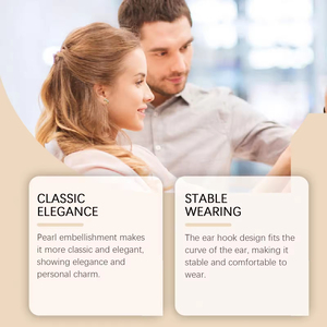 Pendientes de Perlas con Diseño de Espiral, de una Sola Pieza, para Mujer, con Estilo Versátil, Tipo Clip - Product Image 1
