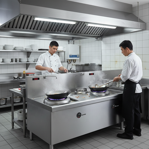 商業用電気誘導ダブルバナー電気ウォックレンジ二重水流域付きアジアンキッチンクッキング - Product Image 2