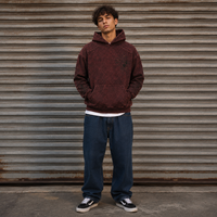 Fabricante ODM, Sudadera con Capucha para Hombre, 450 g/m², Lavada con Ácido, Color Óxido, Logotipo Personalizado al por Mayor