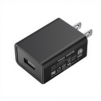 Chargeur standard américain 5 V1a certifié ETL/FCC, adaptateur de port USB, tête de charge pour petits appareils ménagers