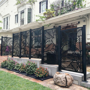 Clôture de jardin moderne en aluminium découpé au laser, écran de confidentialité modulaire en métal, art mural, revêtement antirouille en poudre - Product Image 1
