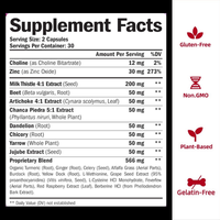 Adultes Cleanse Suppléments à base de plantes Extrait de racine de pissenlit Artichaut Poudre de chardon-Marie Capsules Vitamine Alimentaire Tonique Cleanse
