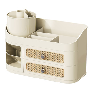 Cosmetic Storage <b>Box</b> Desktop Organizer With Drawers And Partitions For <b>Makeup</b> Brushes Lipsticks Eyeshadows Acrylic Display Case - Product Image 1