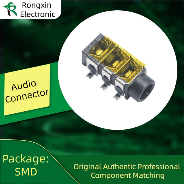 PJ-313D SMD 6P SMT 3.5mm Female Stereo Audio Adapter Black and Green Headphone Jack