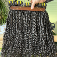 Grade 12A Pixie Curl Cheveux Humains Super Double Dessiné Vierge Cuticule Alignée Bundles de Cheveux Brésiliens Boucles Pixie Couleur Noire Naturelle