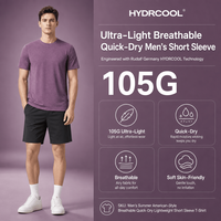 Shorts Solides Premium 105G HYDRCOOL pour Hommes Style Américain Ultra-Légers Imperméables Séchage Rapide Respirants en Maille Personnalisés 100% Polyester