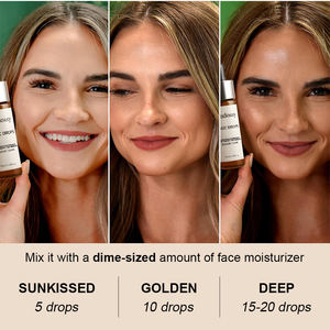 Gotas autobronceadoras orgánicas con eritrulosa, potenciador de bronceado natural sin sol para humectante facial y corporal, loción de mezcla de suero bronceador - Product Image 3