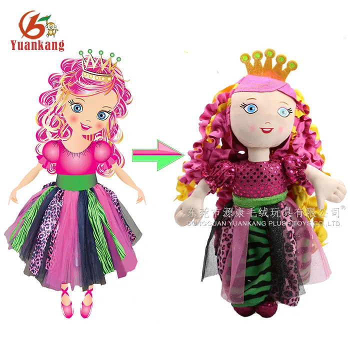 2019 Chine personnalisé en peluche 25Cm en peluche jouet humain corps doux rose Ragdoll jouets à la main taille réelle poupée de chiffon