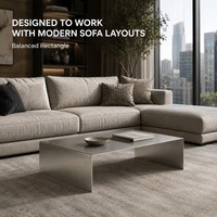 Table basse rectangulaire KINNO moderne en acier inoxydable 304, faite à la main, 80x50x30cm, épaisseur 4mm, durable, facile à nettoyer, pour appartement, salon