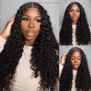 Wholesale Brazilian HD Human Hair Transparent for Lace High Density Lace Front Wig Black Women Deep <strong>Wave</strong> Small <strong>Cap</strong> Long Length - Product Image 2